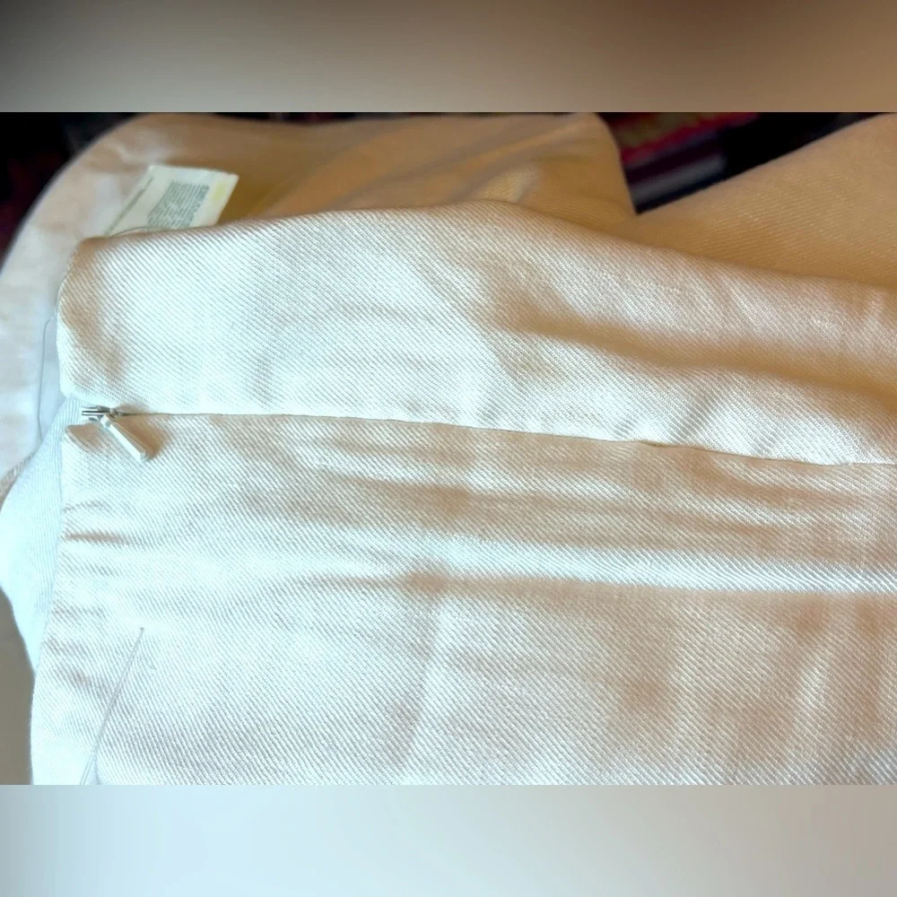 NWT ~ Eric Signature White lined linen pants